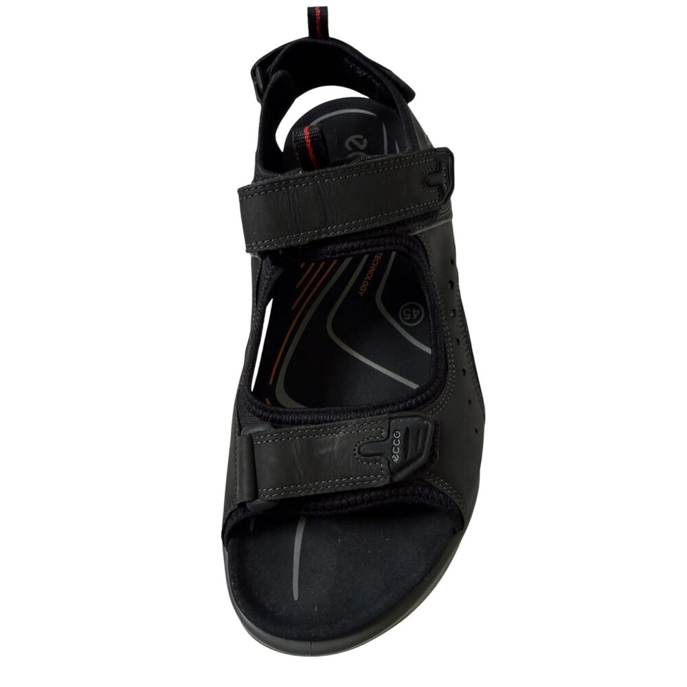 ECCO Offroad Black Nubuck Leather Sport Sandals Size 45 / Men's 11-11.5 - Picture 3 of 12